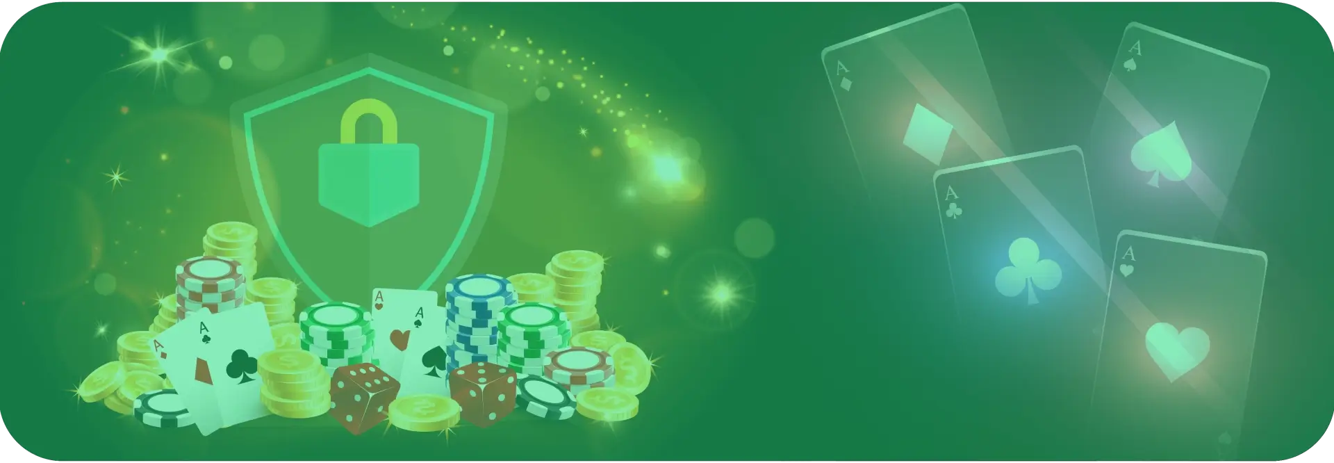 Casinofokus Banner für Sicherheit mit Symbol für Seriosität