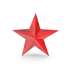 Rotes Glassymbol in Form eines Sternes