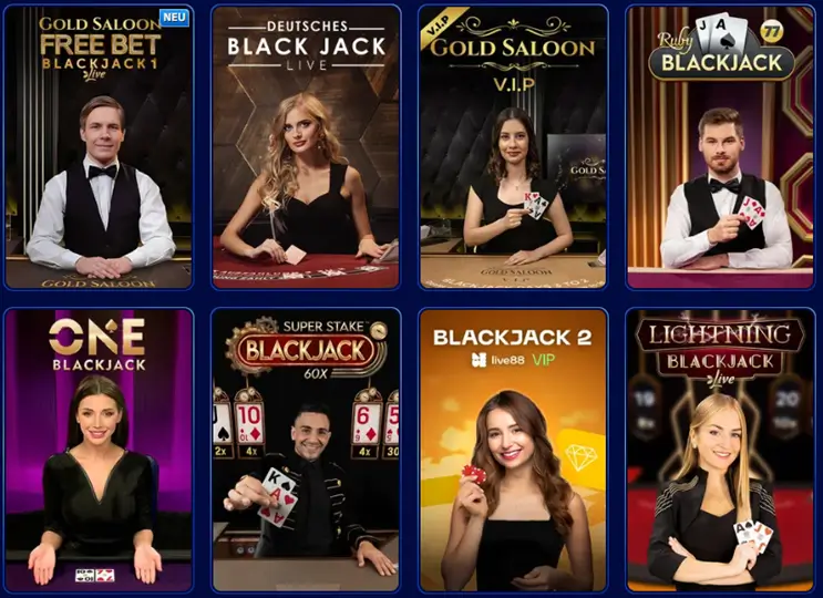 Einblick in das Blackjack Spielangebot im Online Casino Wonaco