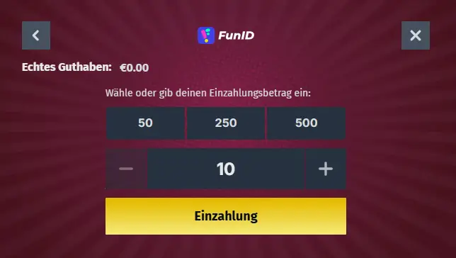 Zahlungsmethode Fun ID im Online Casino AllySpin