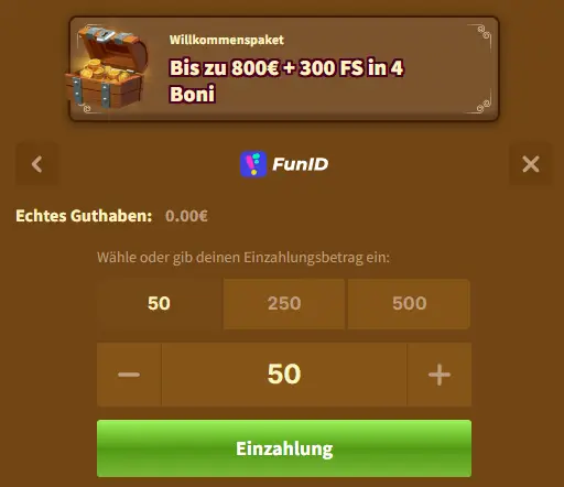 Zahlungsmethode Fun ID im Online Casino MyEmpire