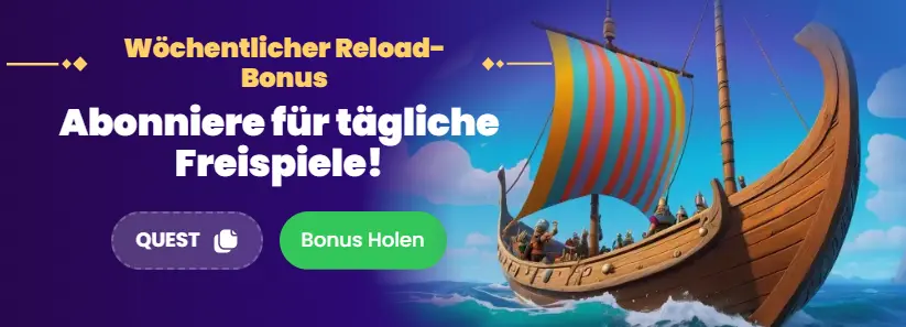 Woechentlicher Reload Bonus im Spinando Online Casino