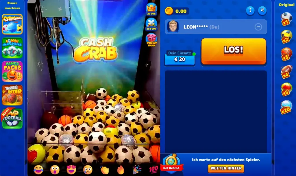 Cash Crab Crab Spielautomat im Online Casino gefuellt mit Sportbaellen