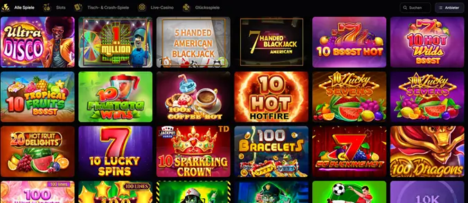 Slotauswahl im Roibets Online Casino