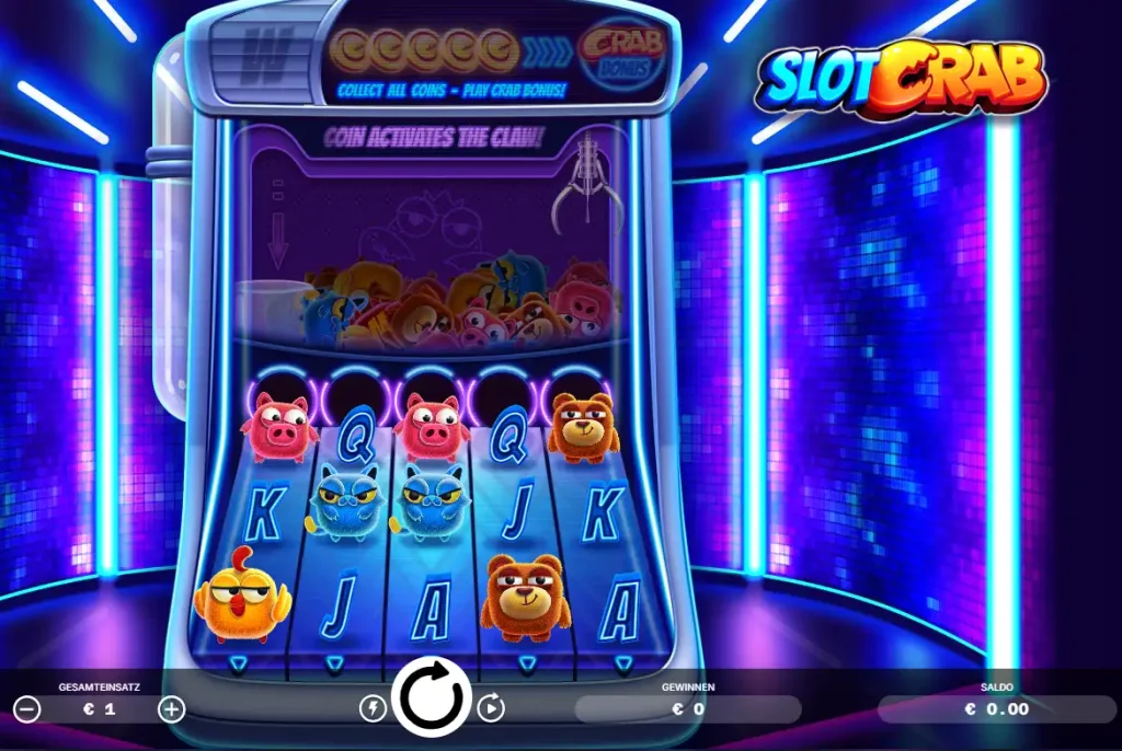 Startbildschirm des Spiels Slot Crab im Online Casino