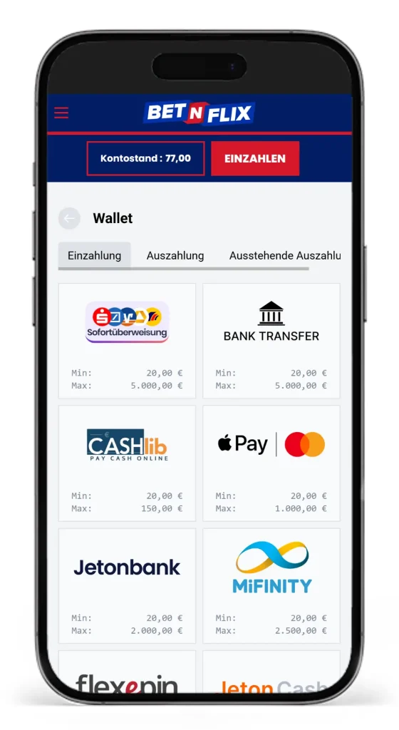 Zahlungsmethode CASHlib bei BetnFlix