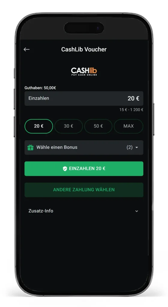 Einzahlung mit CASHlib im Leon Casino