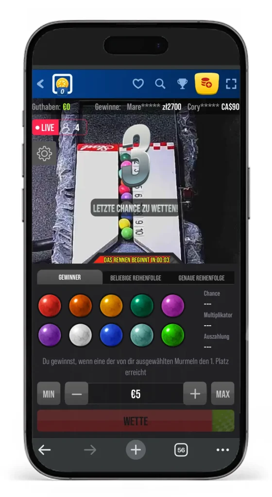 Marbu Murmelrennen im SC Casino