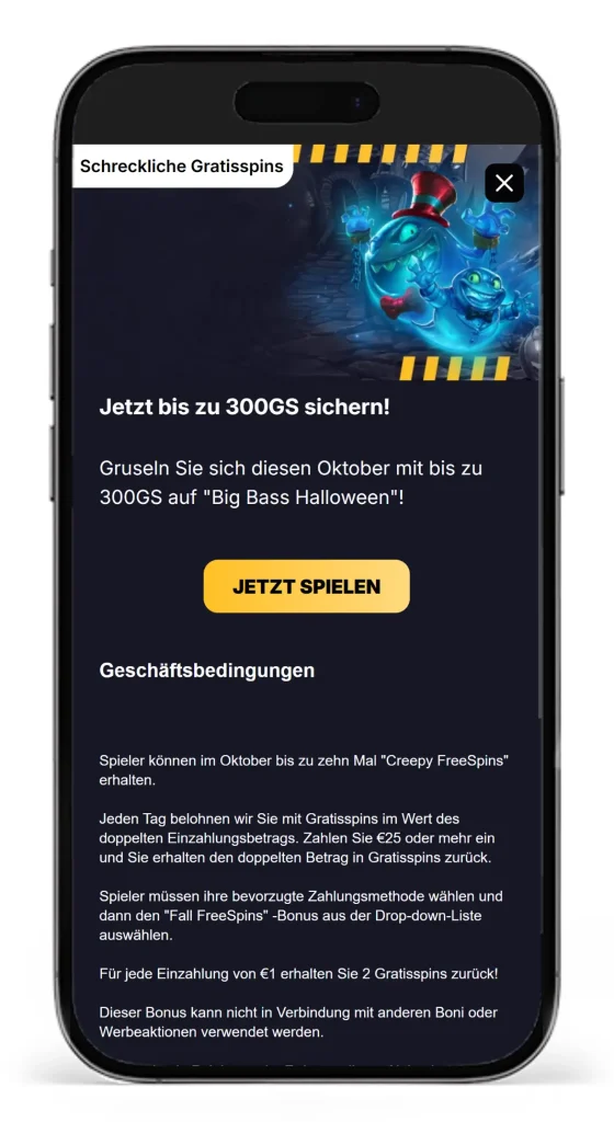 Halloween Bonus mit 300 Freispiele im Roibets Online Casino