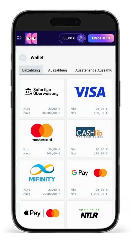 Zahlungsmethoden im Blindluck Online Casino