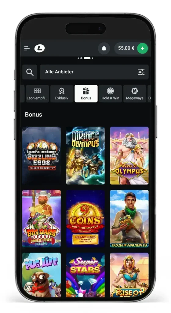 Slots mit Bonus Buy Feature im Leon Online Casino