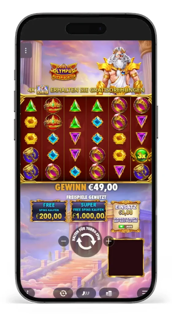 Freispiele kaufen bei Gates of Olympus Super Scatter