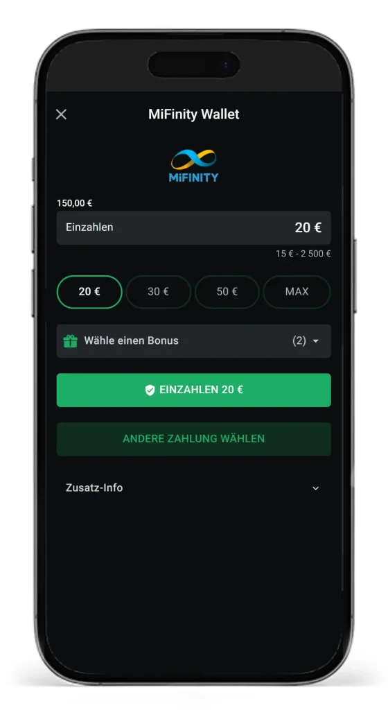 MiFinity Wallet im Leon Online Casino