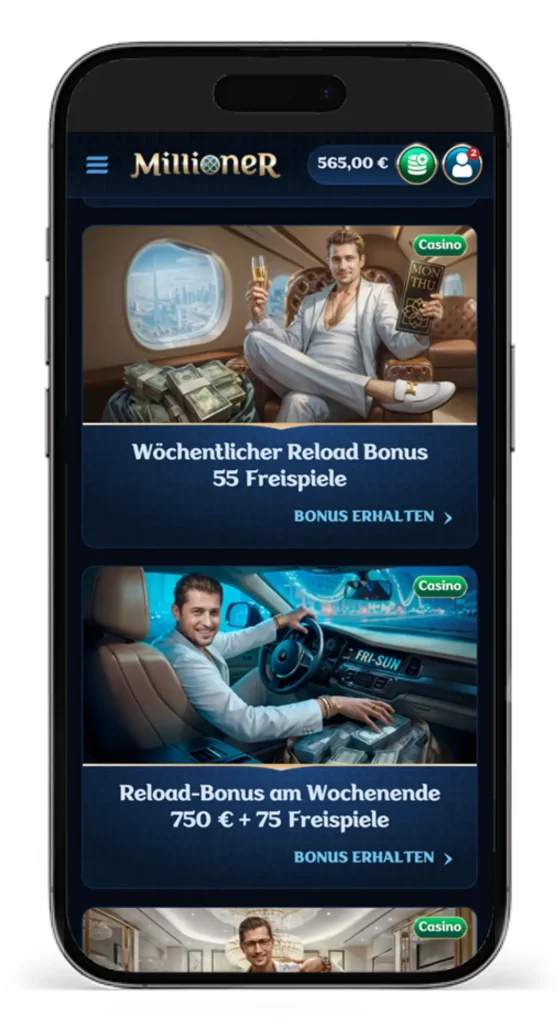 Aktionen im Millioner Online Casino