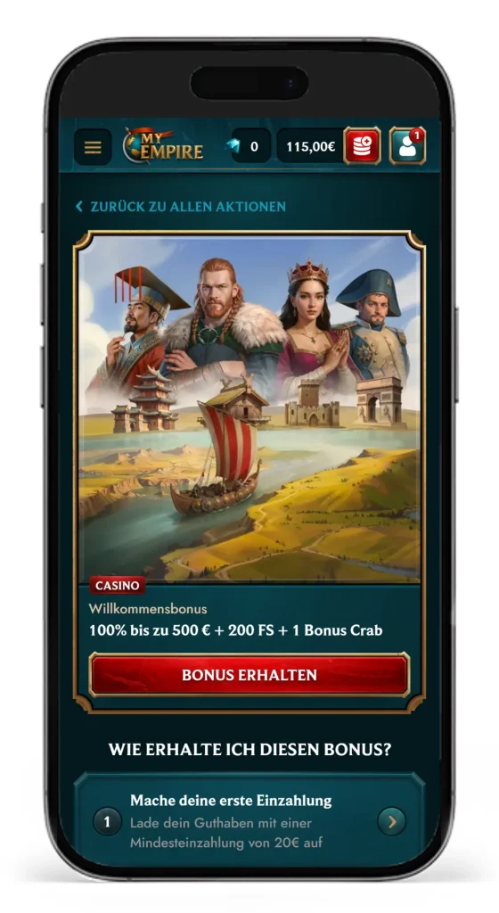 Der neue Willkommensbonus im MyEmpire Online Casino