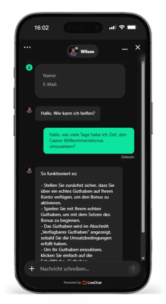 Grana Win Live Chat im Test