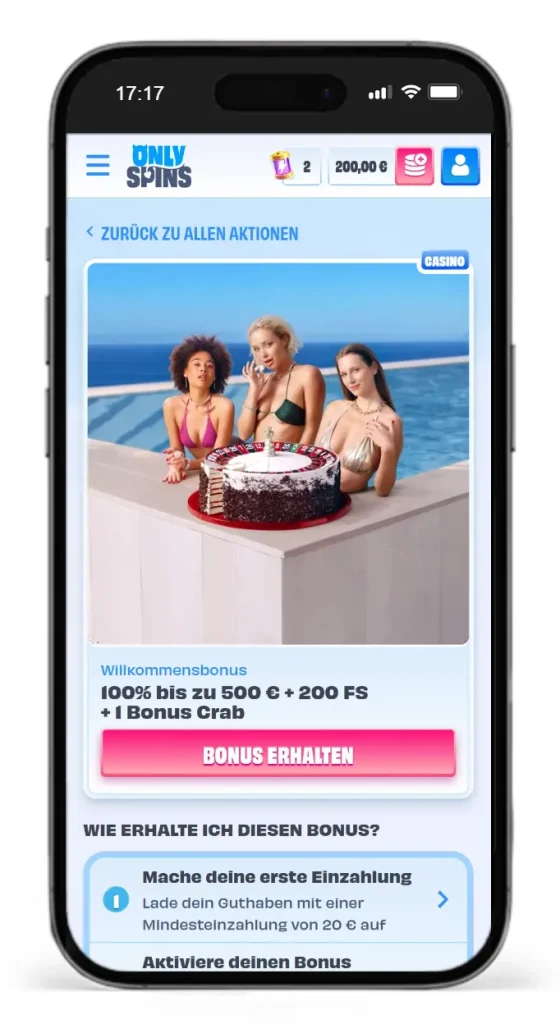 Casino Willkommensbonus von OnlySpins