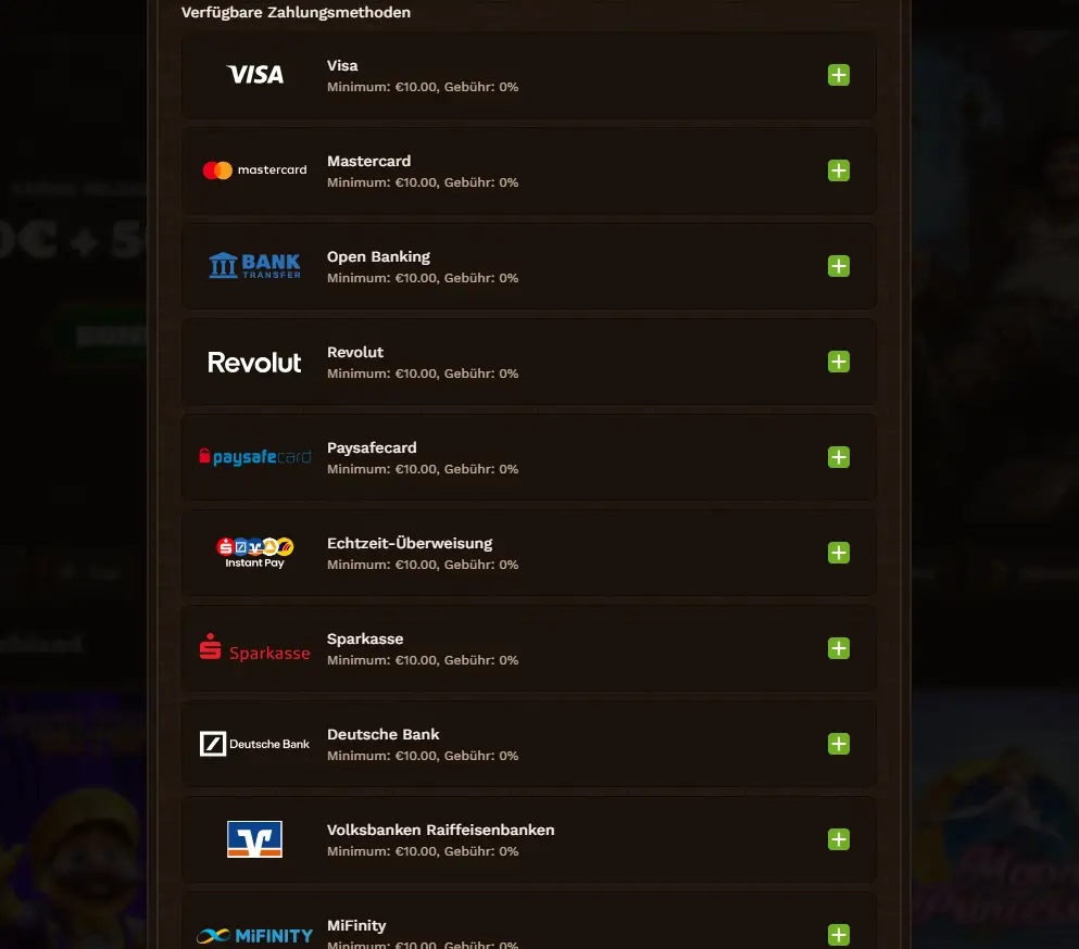 Verfügbare Zahlungsmethoden im FatPirate Online Casino