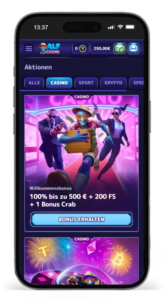 Willkommensbonus im Alf Online Casino