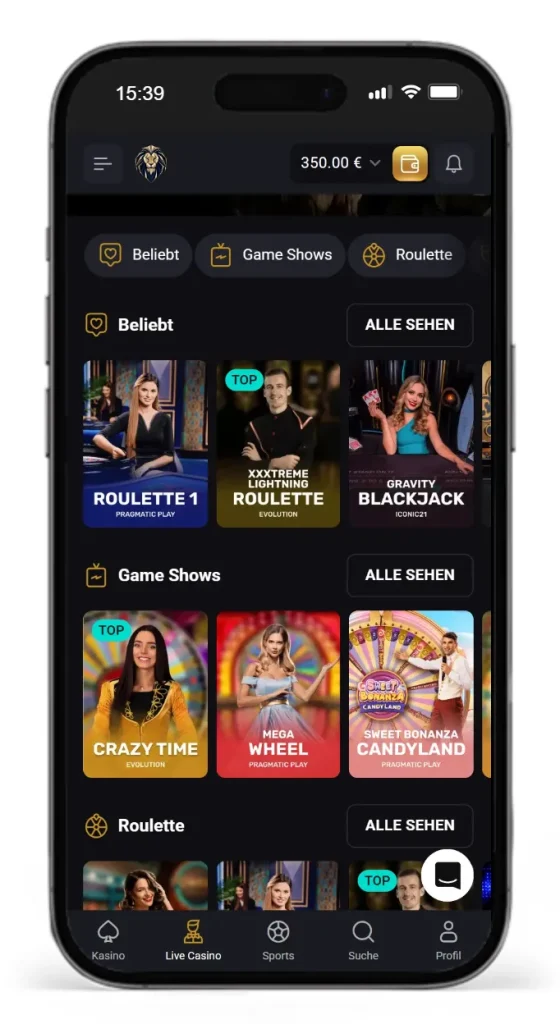 Einblick ins Fortuneplay Live Casino