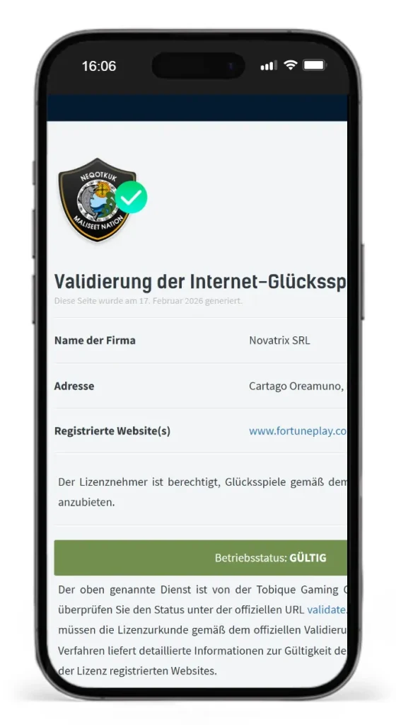 Tobique Lizenz von Fortuneplay