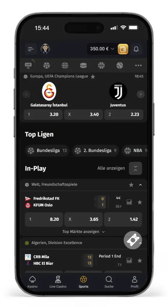 EInblick in den Fortuneplay Sportwettenbereich