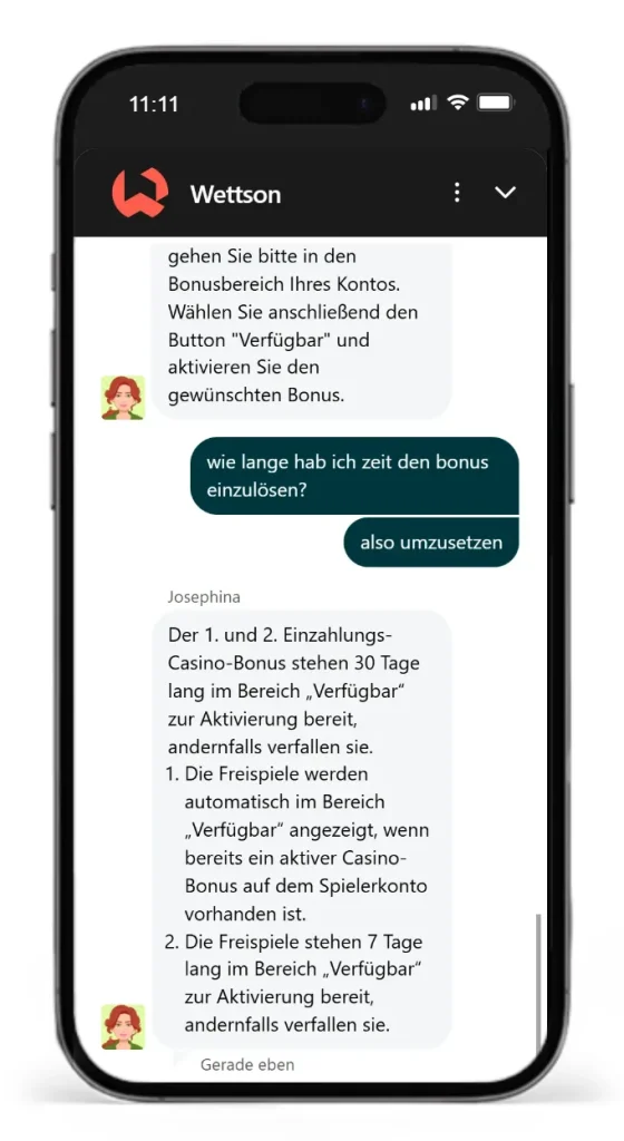 Wettson Live Chat im Test