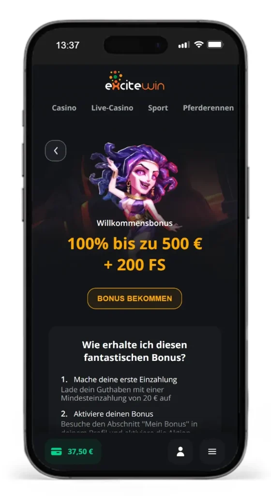 Willkommensbonus im ExciteWin Online Casino