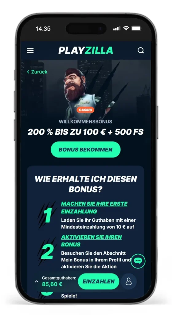 Willkommensbonus im PlayZilla Online Casino ohne 5 Sekunden Regel