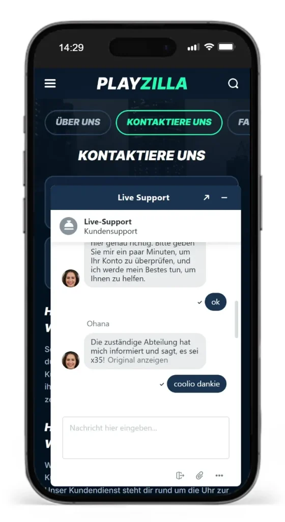 Der PlayZilla Live Chat im Test