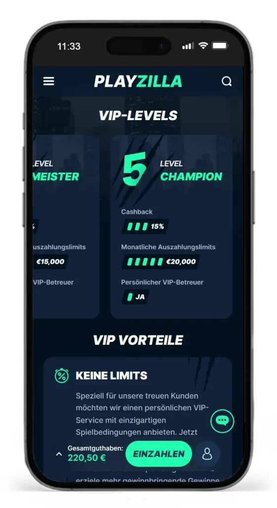 Level 5 vom PlayZilla VIP Programm