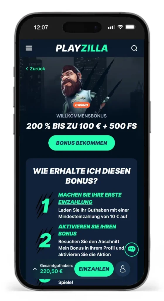 Willkommensbonus im PlayZilla Online Casinos