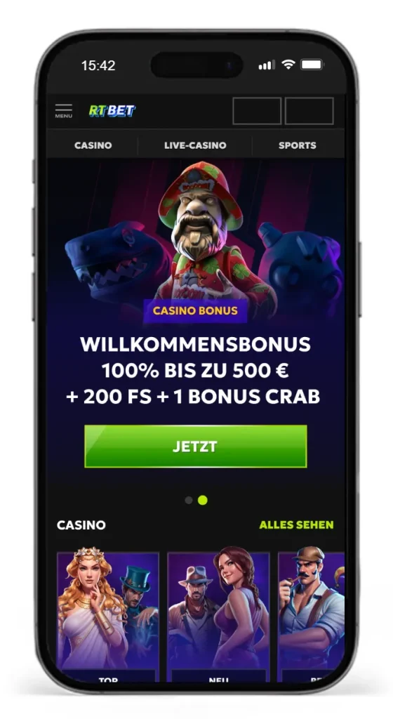 Willkommensbonus beiu RTbet