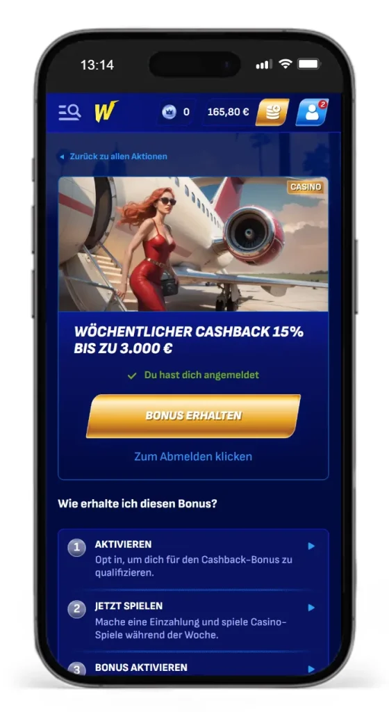 Wöchentlicher Cashback im Wonaco Online Casino