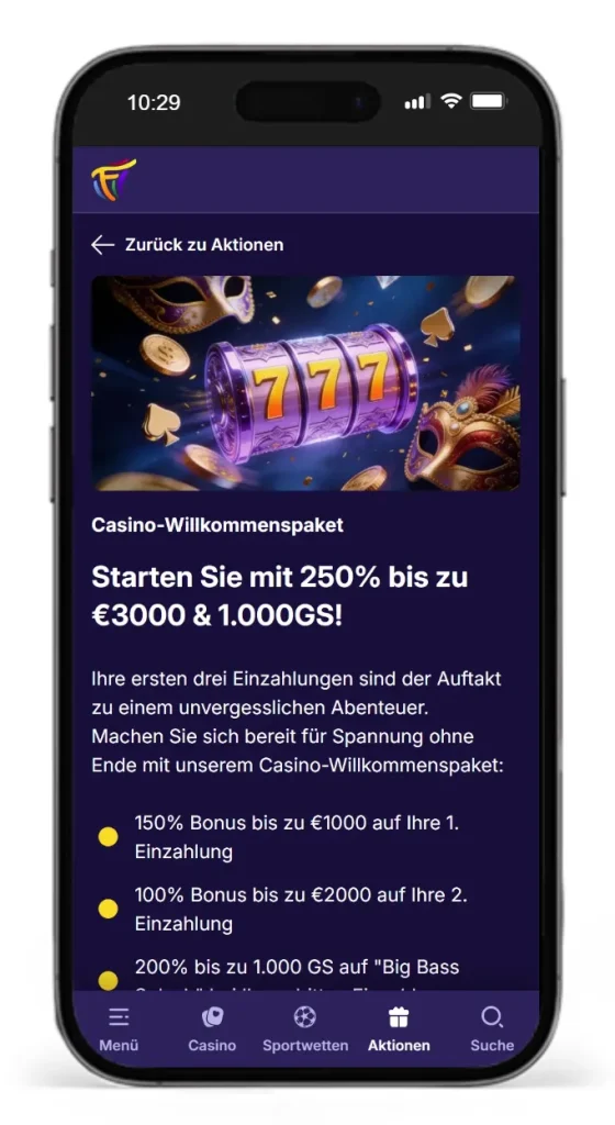 Willkommensbonus im Fiestaslots Online Casino