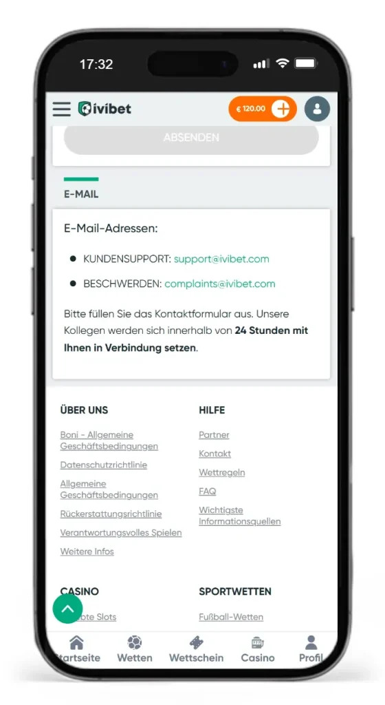 Kundensupport im Ivibet Casino