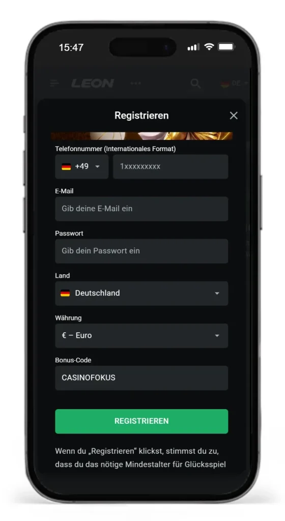 Willkommensbonus bei Leon