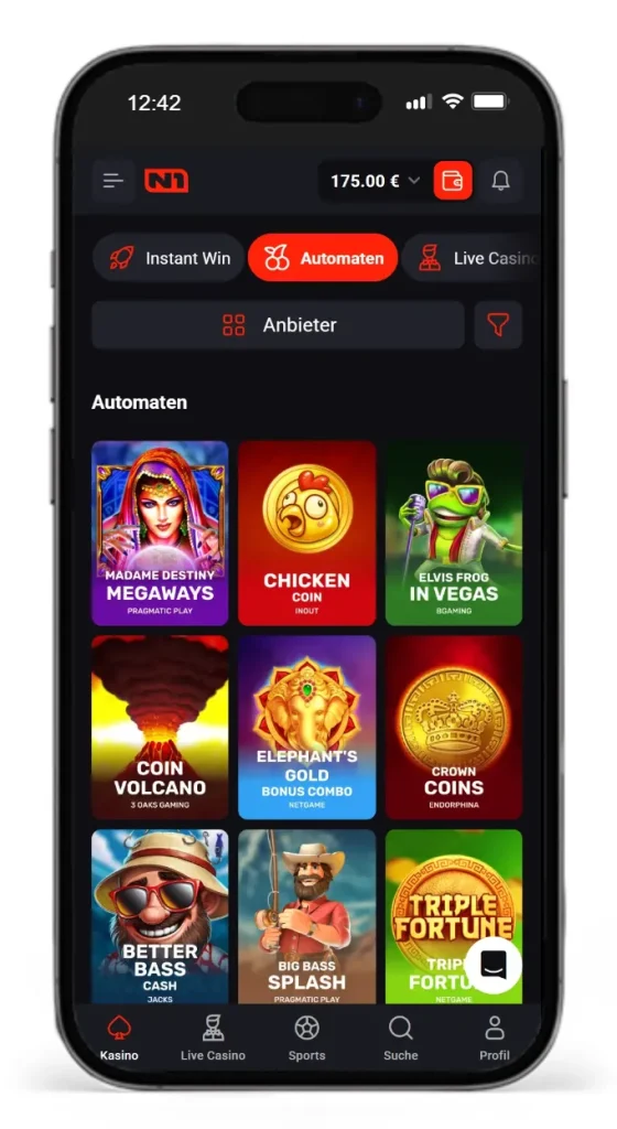 Slotauswahl im N1Bet Online Casino