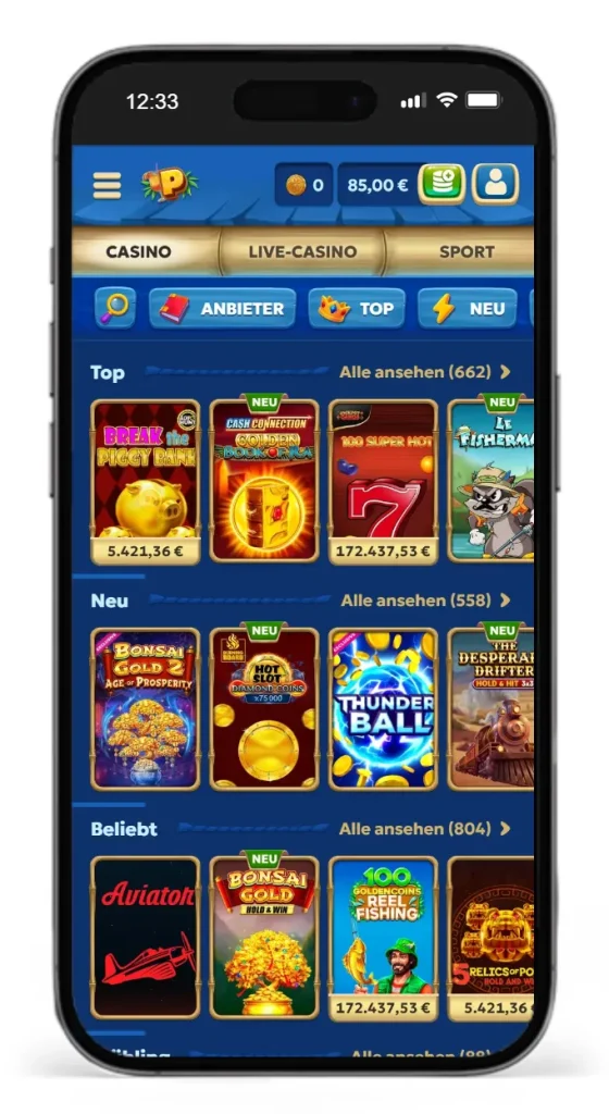 Slots im Pandido Online Casino
