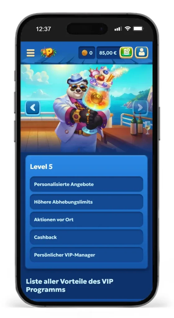 Level 5 im Pandido VIP-Programm