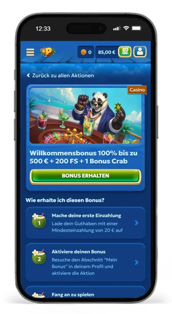 Willkommensbonus im Pandido Online Casino