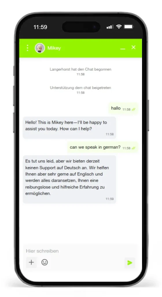 Der Velobet Live Chat im Test