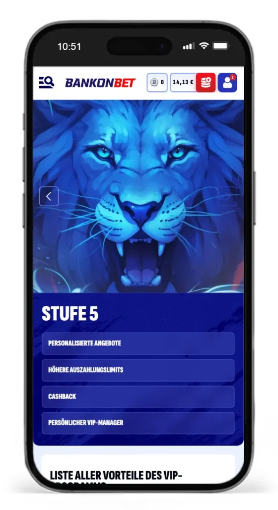Stufe 5 im Bankonbet VIP-Programm