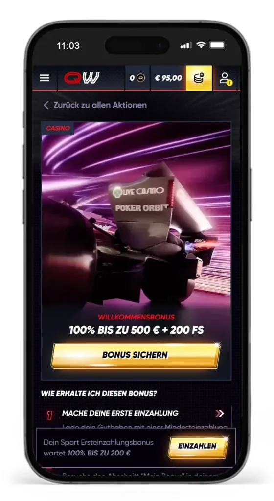 Casino Willkommensbonus im QuickWin Online Casino