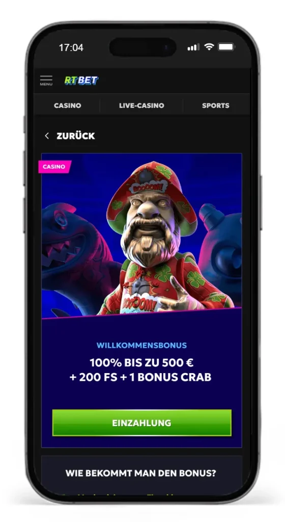 Casino Willkommensbonus bei RTbet