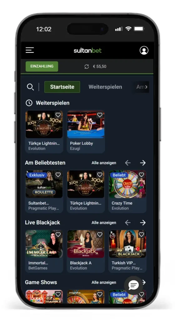 Einblick ins Sultanbet Live Casino