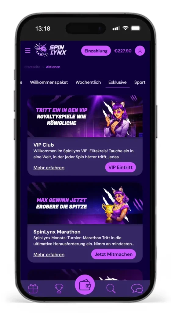 VIP-Programm im SpinLynx Online Casino