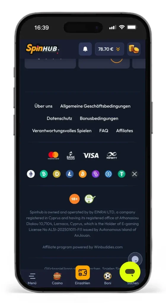 Anjouan Lizenz im Spinhub Online Casino