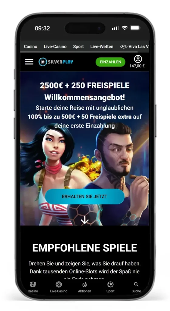 Willkommensbonus im Silverplay Casino