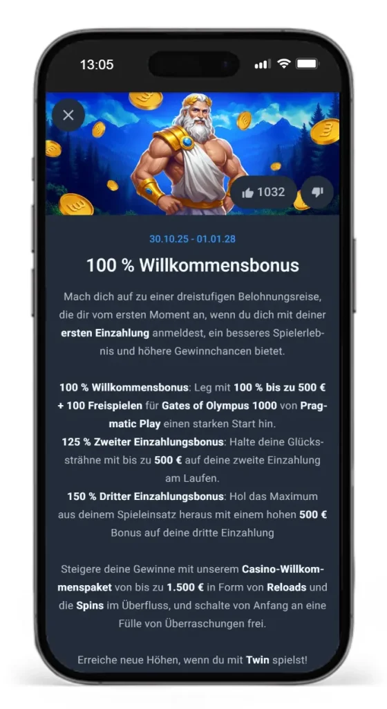 Bester Casino Bonus im Twin Online Casino